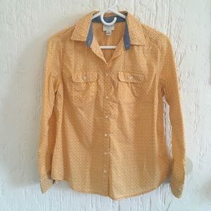 St John’s Bay Yellow Button Down Shirt Size Small